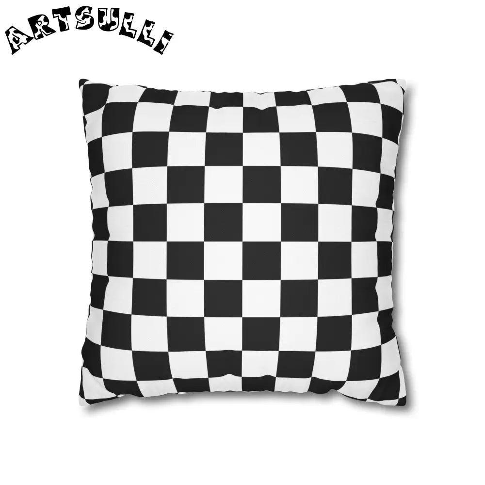 JAKKOUTTHEBXX Checkerboard Black and White Spun Polyester Square