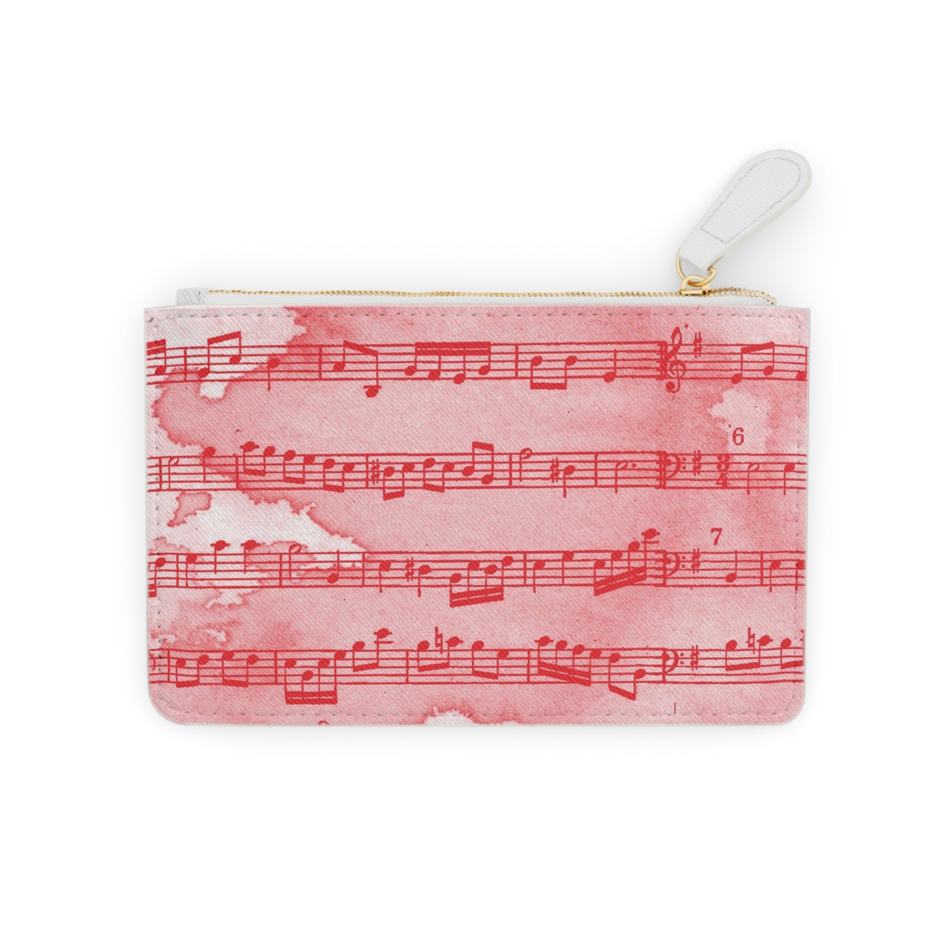 Drip Spill Type Beat Sheet Music Red Mini Clutch Bag, Artsulli - Art is Long, Life is Short, Bags, Size, 6.3” x 4”, Color, White, , , 10878334803622195192