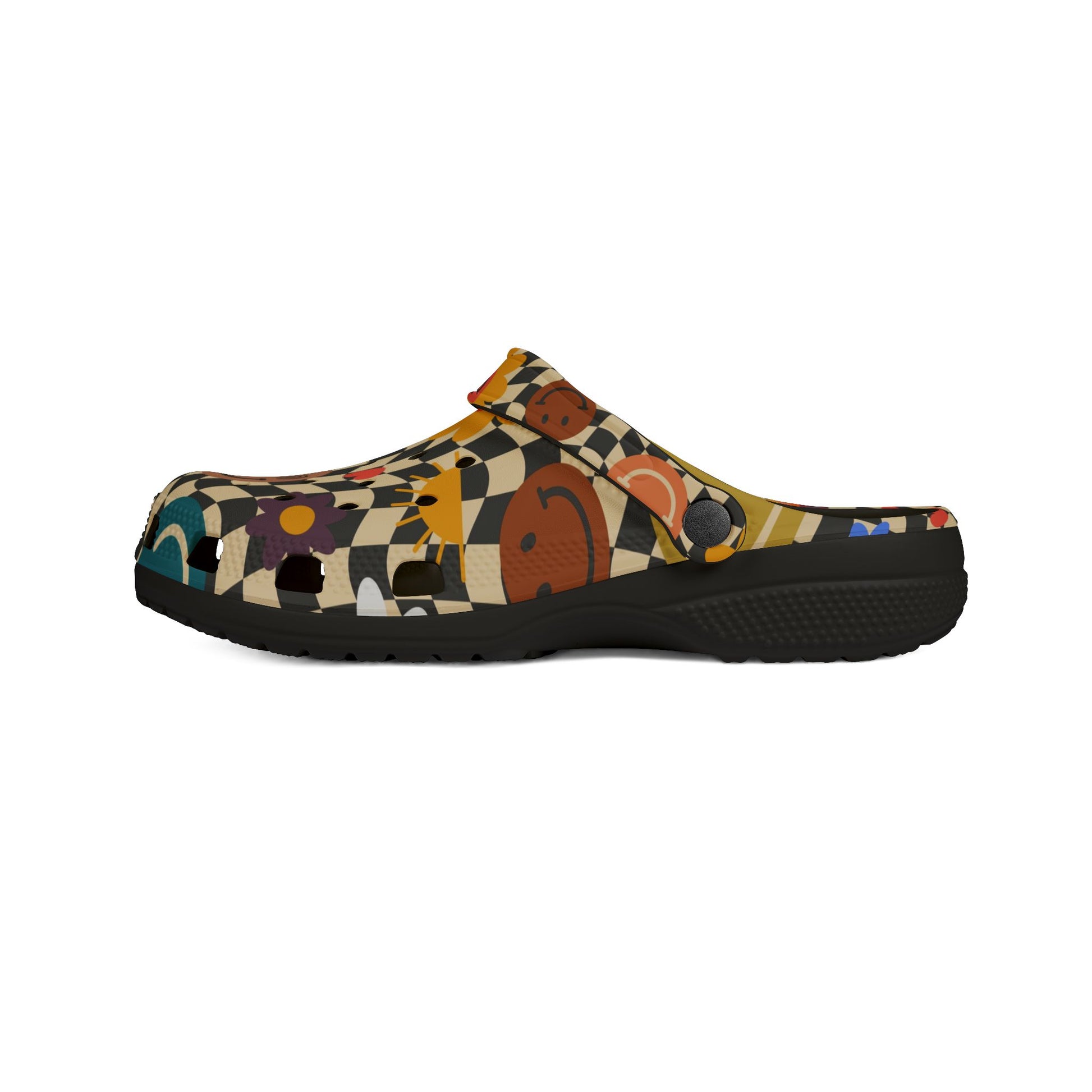 Trippy x Wavy Checkerboard x Smiley Face x Rainbow x Flowers Multi-Color EVA Foam Rubber Shoes (AOP), Artsulli - Art is Long, Life is Short, Shoes, , , , , , , 