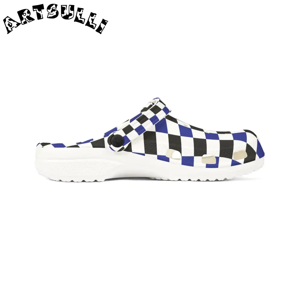 JAKKOUTTHEBXX Checkerboard Blue White and Black EVA Foam Rubber