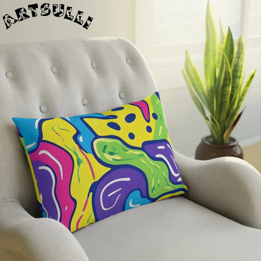 JAKKOUTTHEBXX Colorful Abstract Art Cotton Drill Pillow 2025