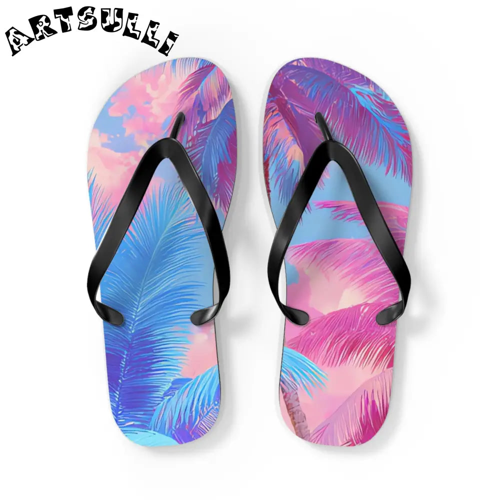 JAKKOUTTHEBXX Ethereal Pastel Palms Flip Flops JAKKOUTTHEBXX