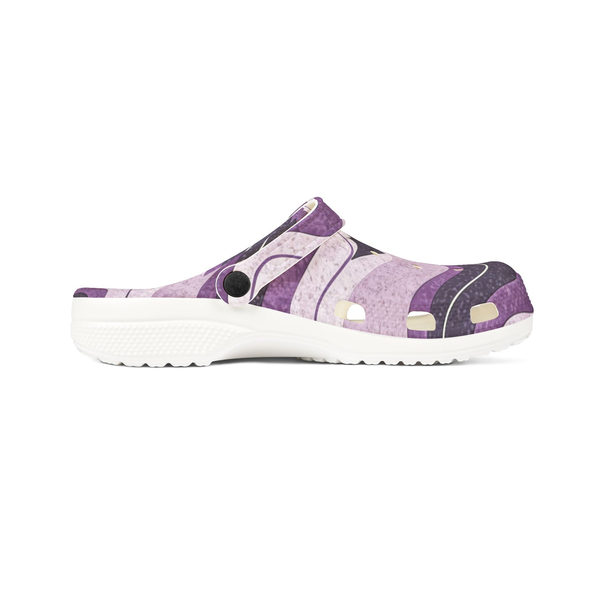 Bat Wave Purple EVA Foam Rubber Shoes (AOP), Artsulli - Art is Long, Life is Short, Shoes, , , , , , , 