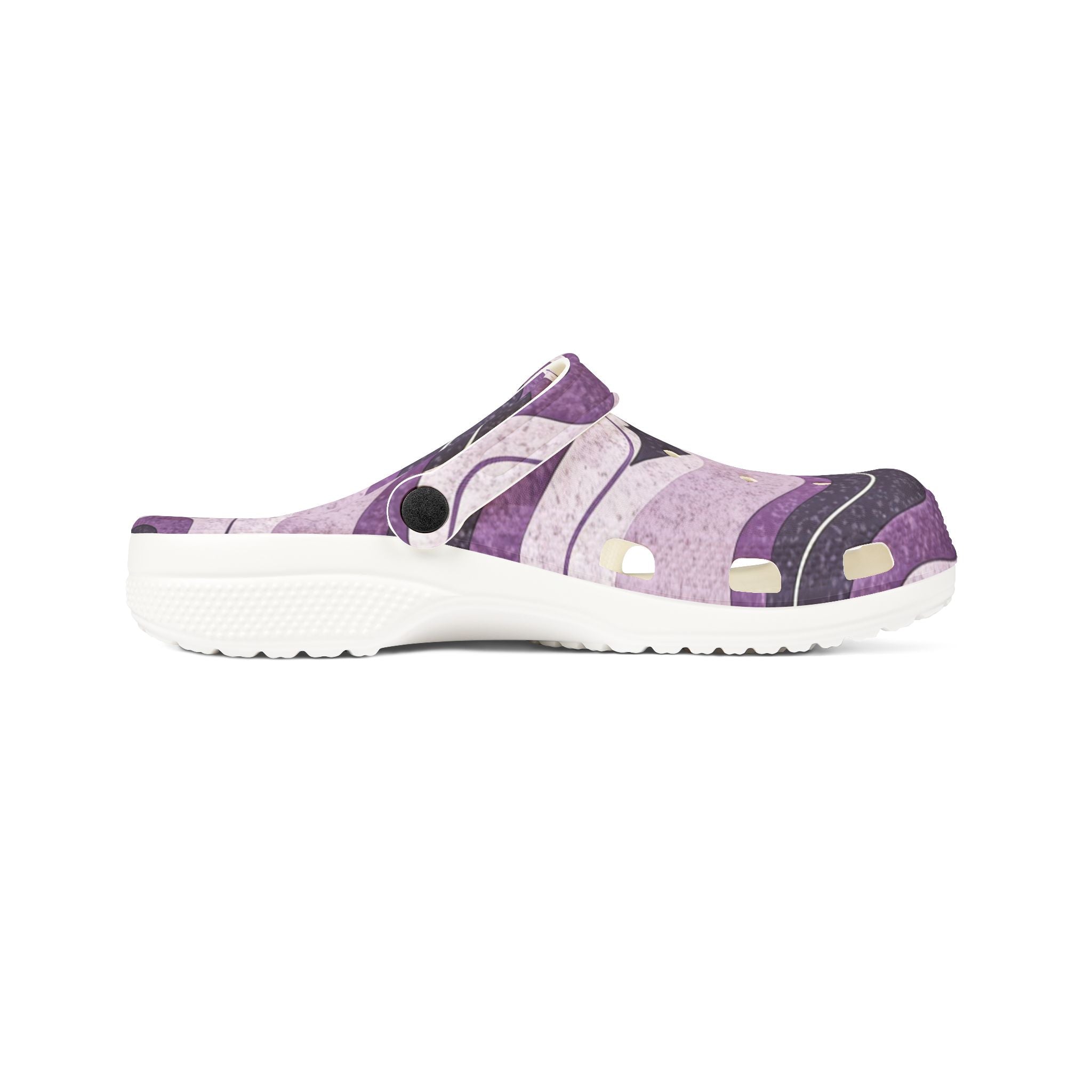 Bat Wave Purple EVA Foam Rubber Shoes (AOP), Artsulli - Art is Long, Life is Short, Shoes, , , , , , , 