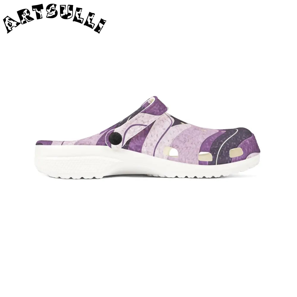 JAKKOUTTHEBXX Bat Wave Purple EVA Foam Rubber Shoes (AOP)