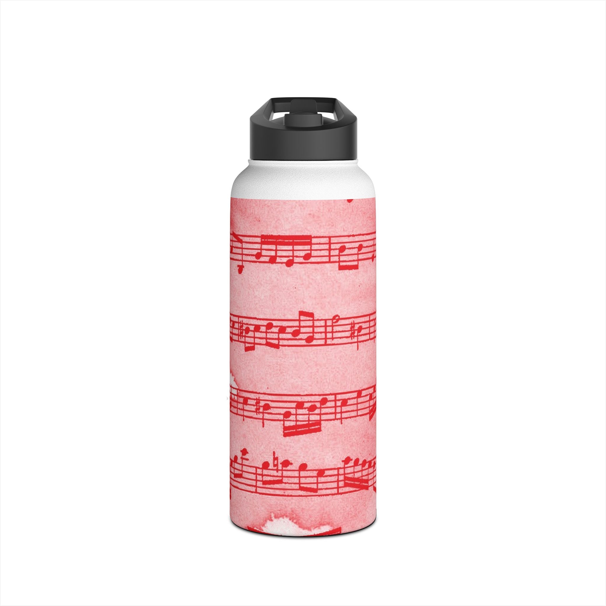 Drip Spill Type Beat Sheet Music Red Stainless Steel Water Bottle, Standard Lid, Artsulli - Art is Long, Life is Short, Mug, Size, 32oz, Color, White, , , 20924241946592001431