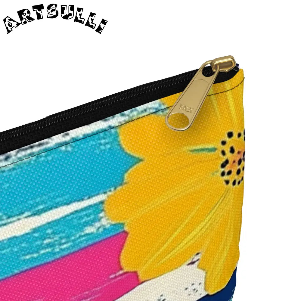 JAKKOUTTHEBXX Dayglo Floral Stripes II Multi-Color Accessory Pouch