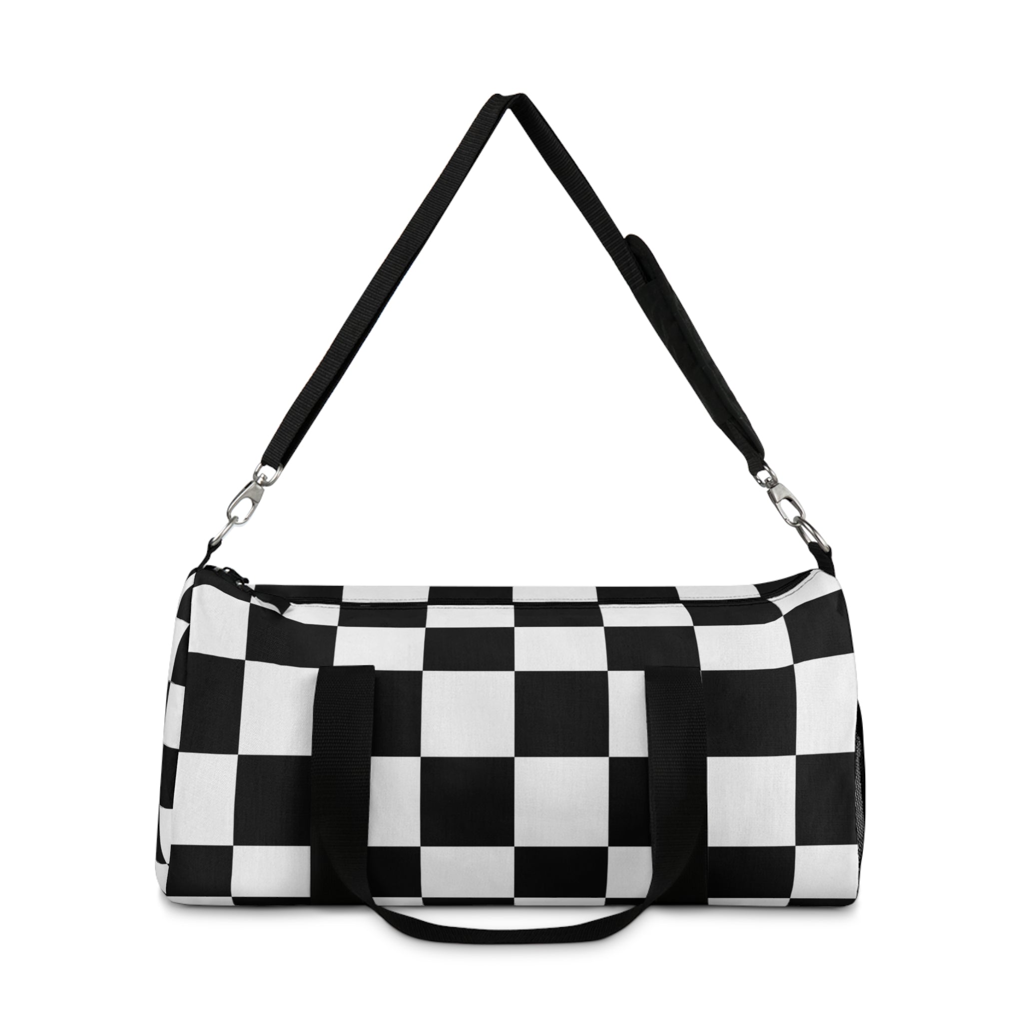Checkerboard Black and White Duffel Bag, Artsulli - Art is Long, Life is Short, Bags, , , , , , , 