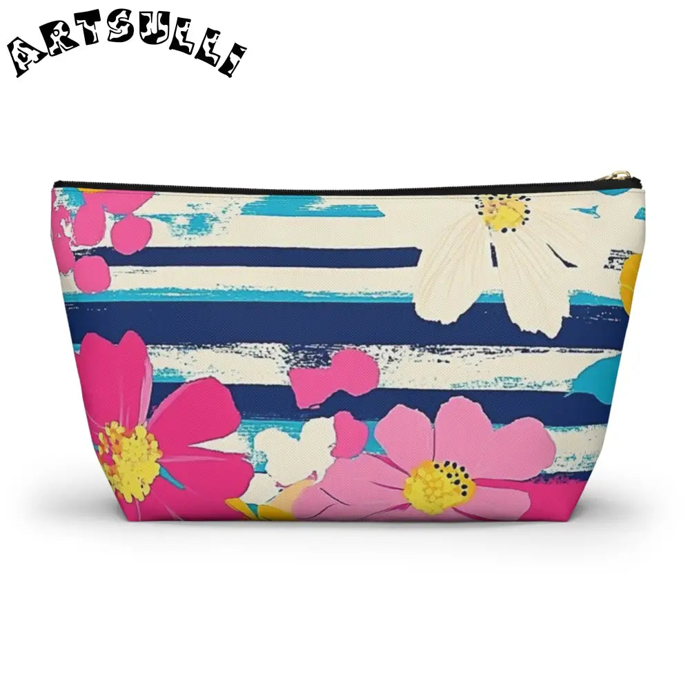 JAKKOUTTHEBXX Dayglo Floral Stripes II Multi-Color Accessory Pouch w