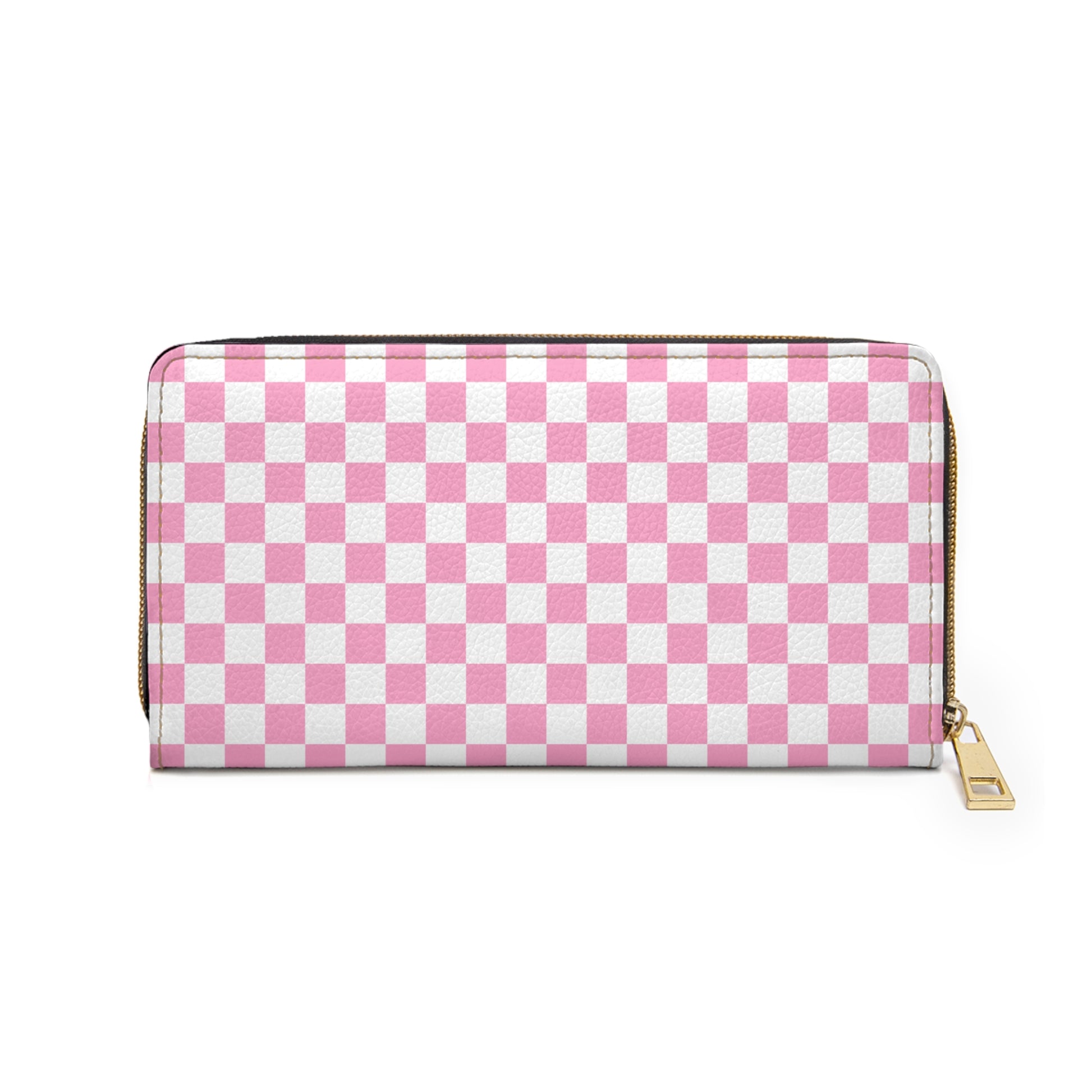 Checkerboard Hot Pink and White Zipper Wallet, Artsulli - Art is Long, Life is Short, Accessories, , , , , , , 