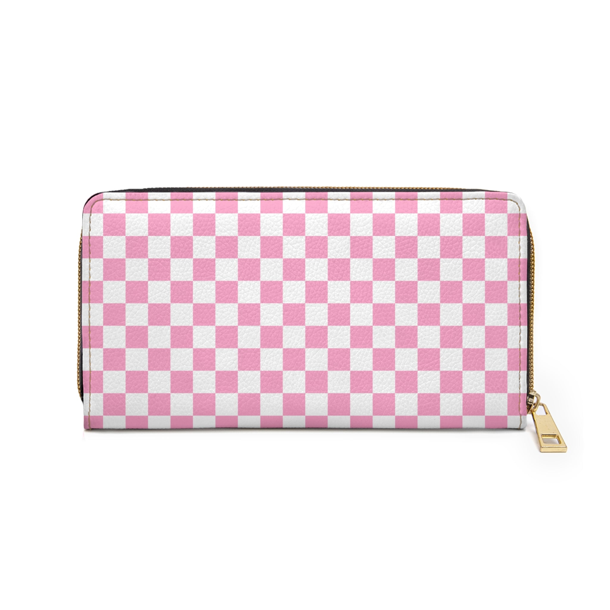 Checkerboard Hot Pink and White Zipper Wallet, Artsulli - Art is Long, Life is Short, Accessories, , , , , , , 