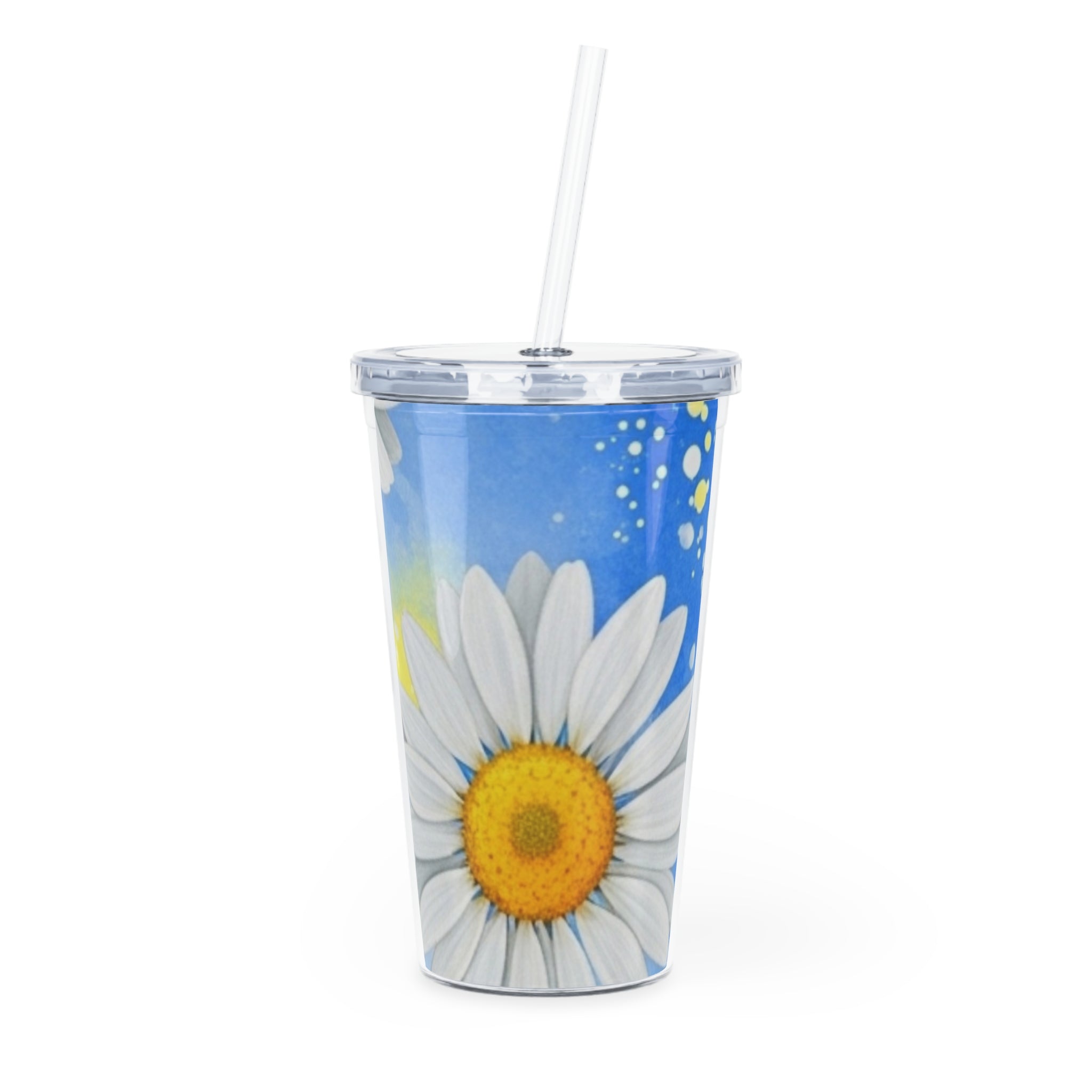 Daisies Plastic Tumbler with Straw, Artsulli - Art is Long, Life is Short, Mug, Size, 20oz, Color, Transparent, , , 19221568527002383951