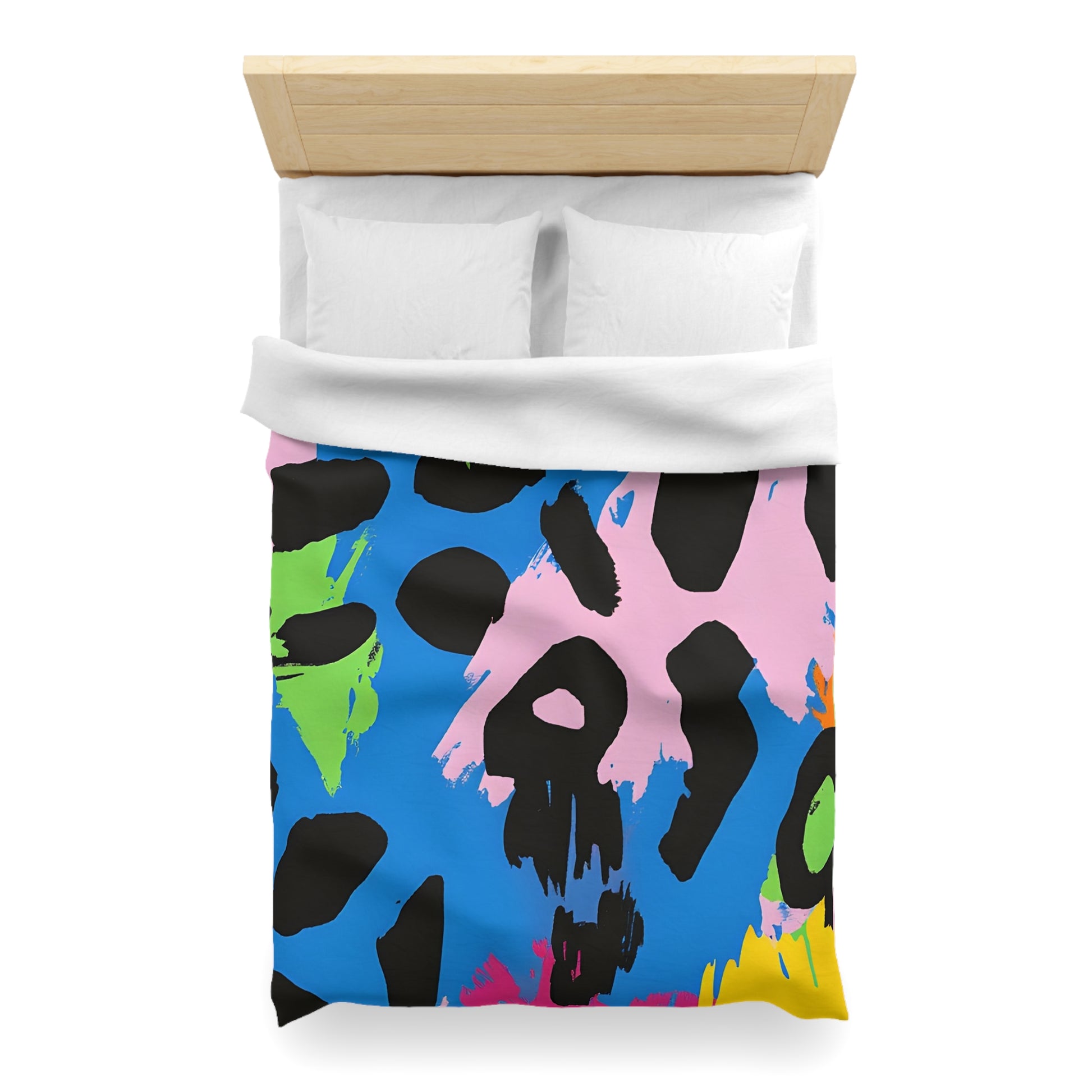 90s Neon Microfiber Duvet Cover, Artsulli - Art is Long, Life is Short, Home Decor, , , , , , , 