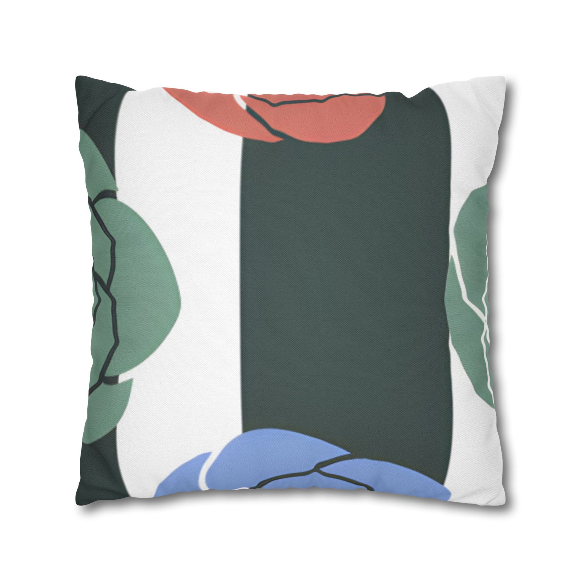 Striped Rose Garden Spun Polyester Square Pillowcase, Artsulli - Art is Long, Life is Short, Home Decor, , , , , , , 