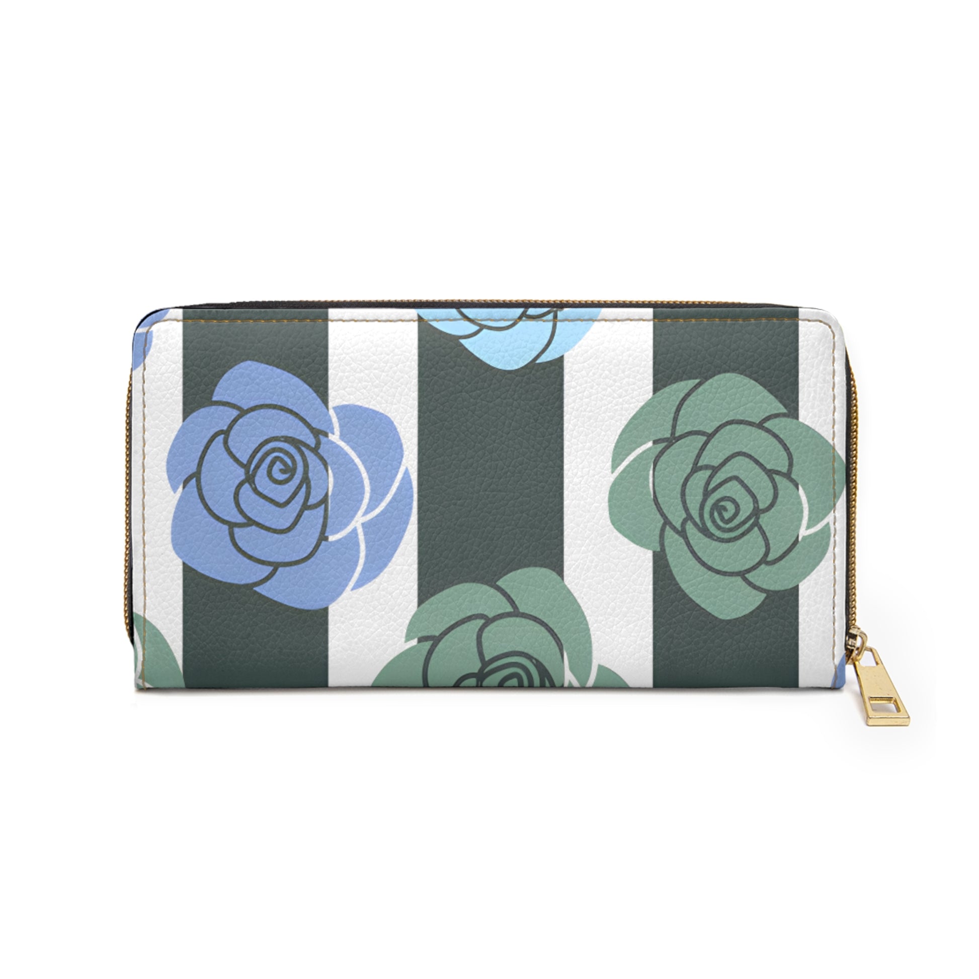 Stripes x Roses Black and White Zipper Wallet, Artsulli - Art is Long, Life is Short, Accessories, , , , , , , 