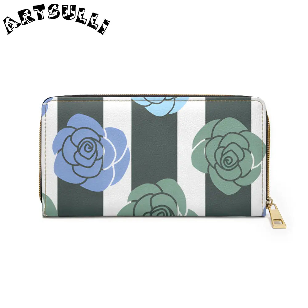 JAKKOUTTHEBXX Stripes x Roses Black and White Zipper Wallet