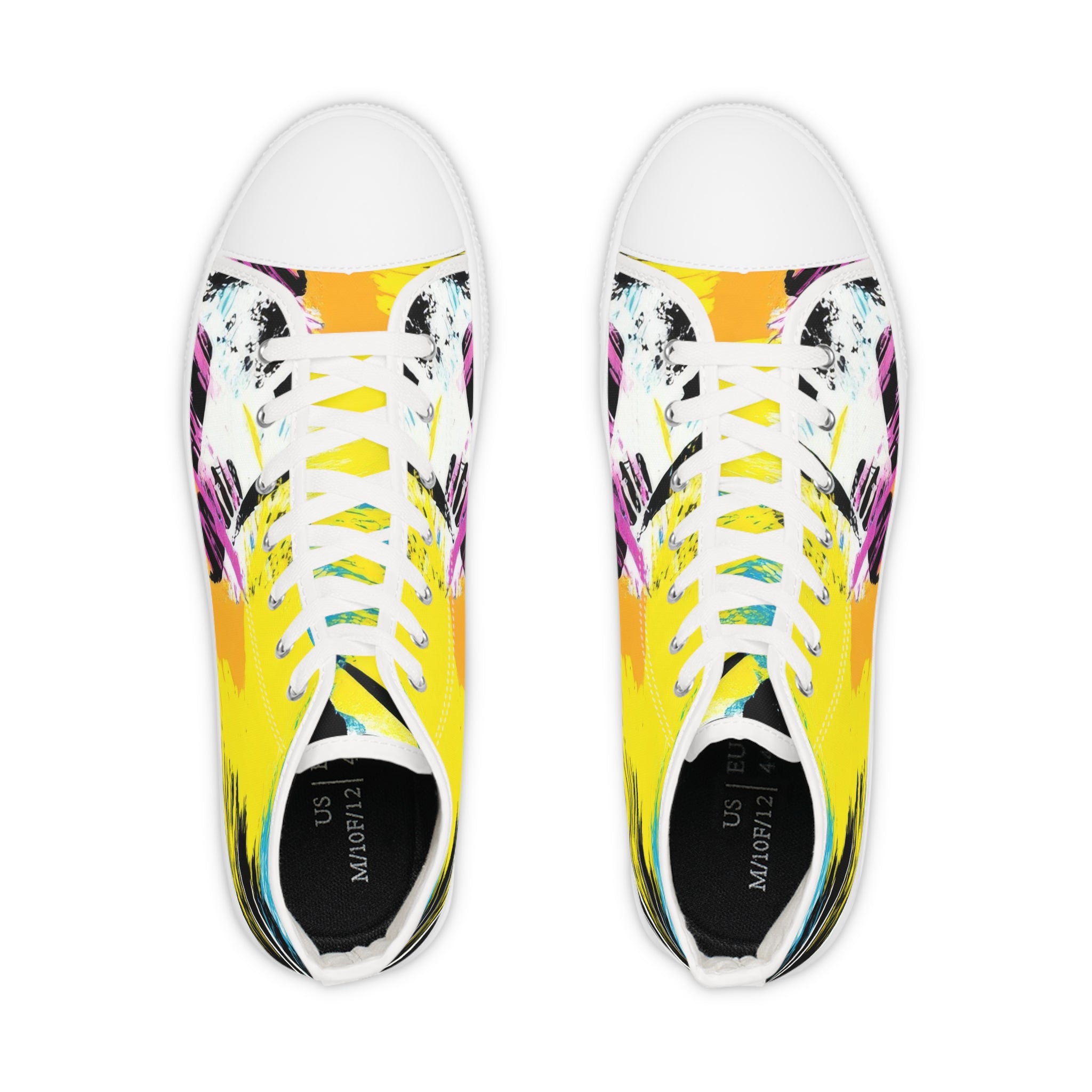 Zebra Stripes x Leopard Print x Paint Splatter Multi-Color Men's High Top Sneakers, Artsulli - Art is Long, Life is Short, Shoes, , , , , , , 
