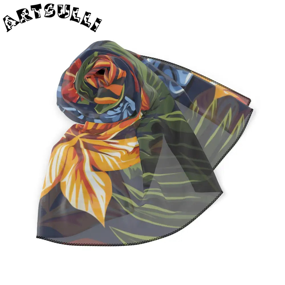 JAKKOUTTHEBXX Tropical Tiki Floral Sheer Scarf 2025
