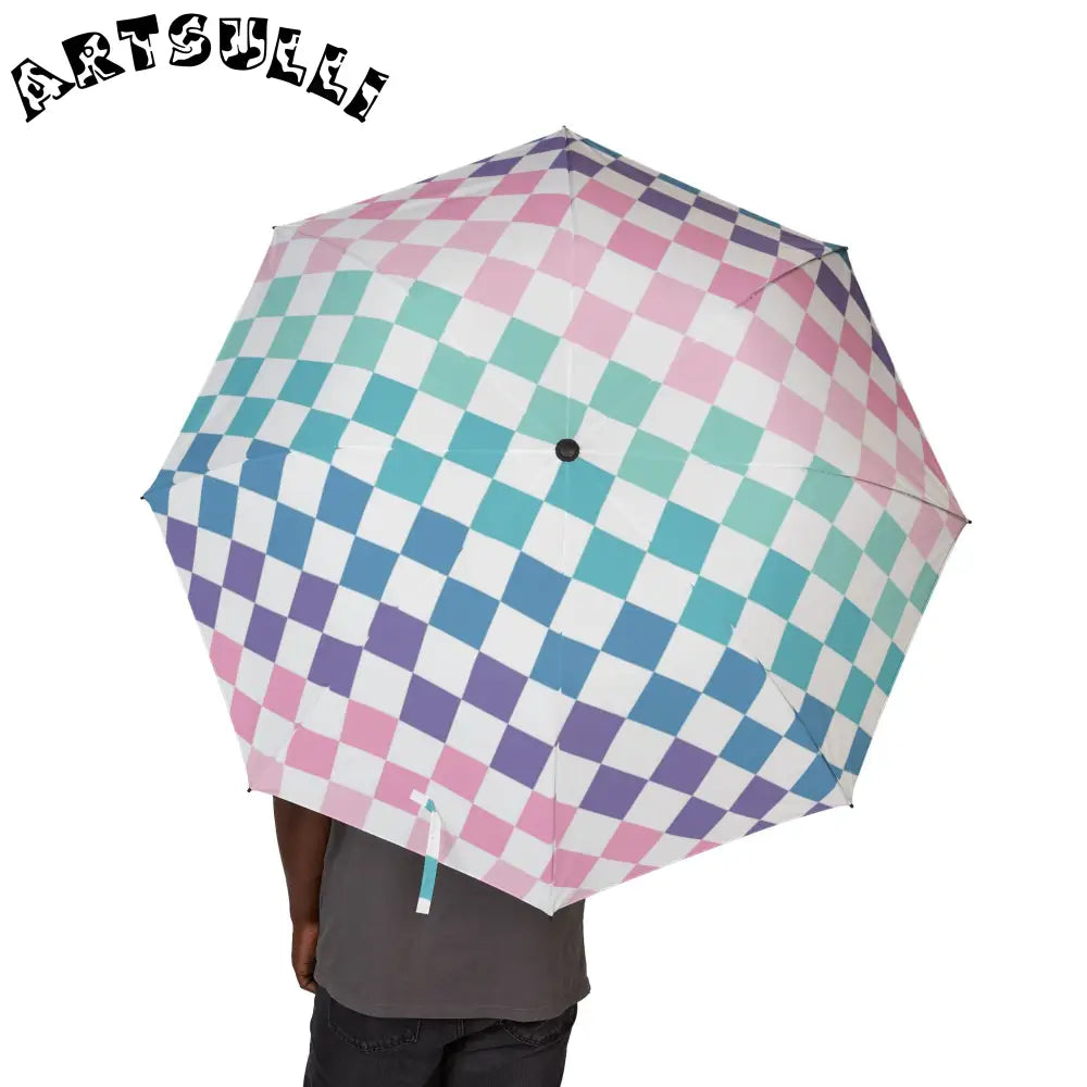 JAKKOUTTHEBXX Vaporwave Rainbow Checkerboard Multi-Color