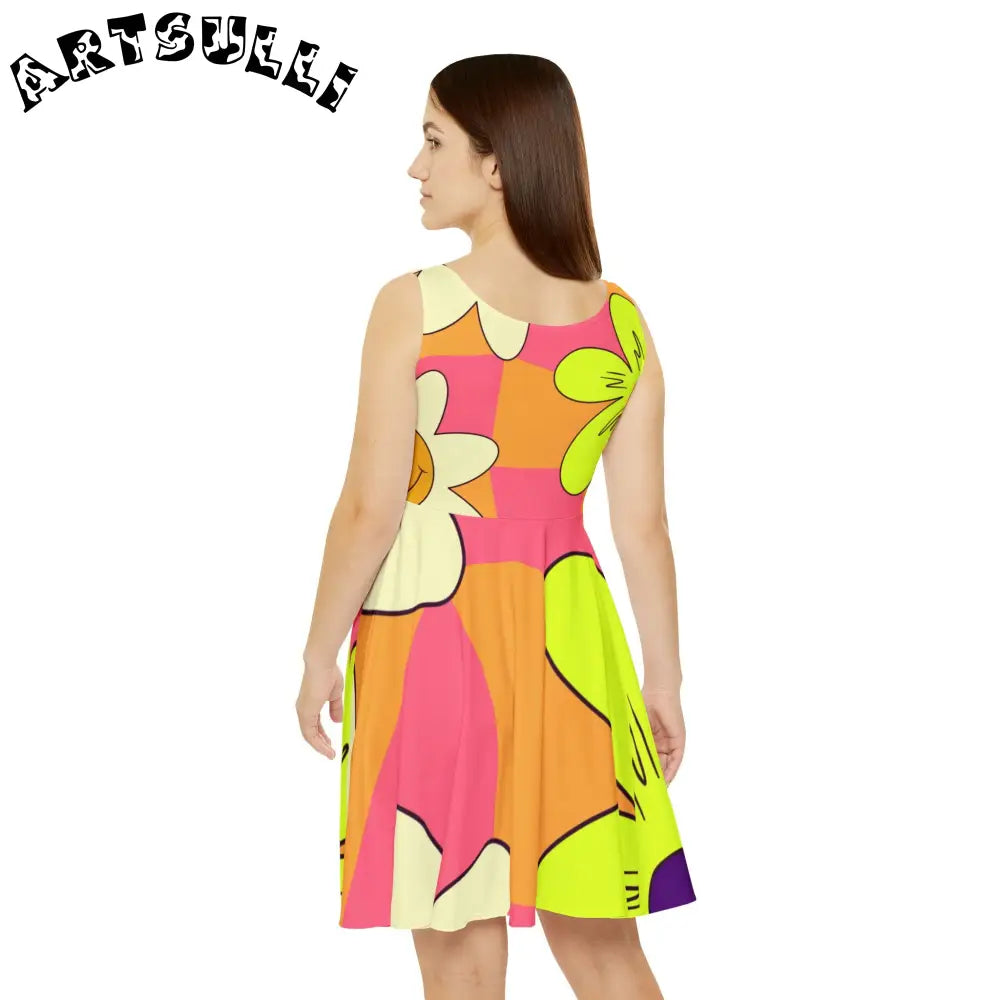 JAKKOUTTHEBXX Trippy Sour Face Rave Women’s Skater Dress (AOP)