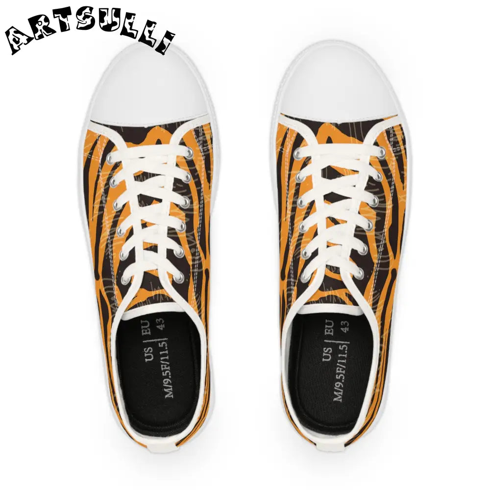 JAKKOUTTHEBXX Tiger Scratches Orange and Black Men’s Low Top