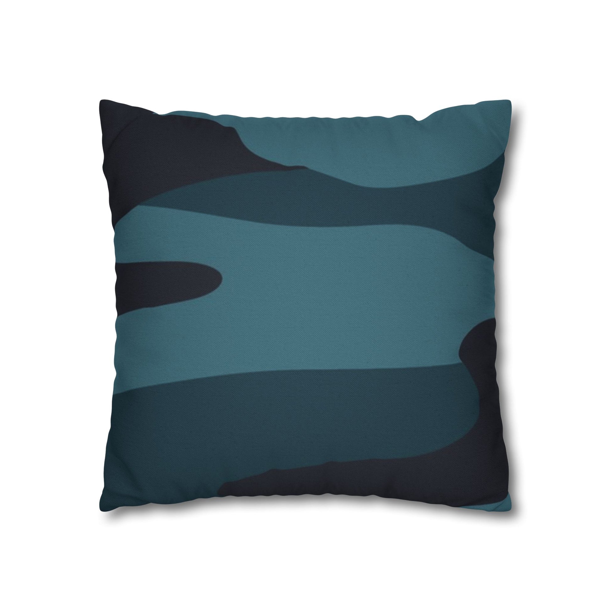 Blue Camouflage Spun Polyester Square Pillowcase, Artsulli - Art is Long, Life is Short, Home Decor, , , , , , , 