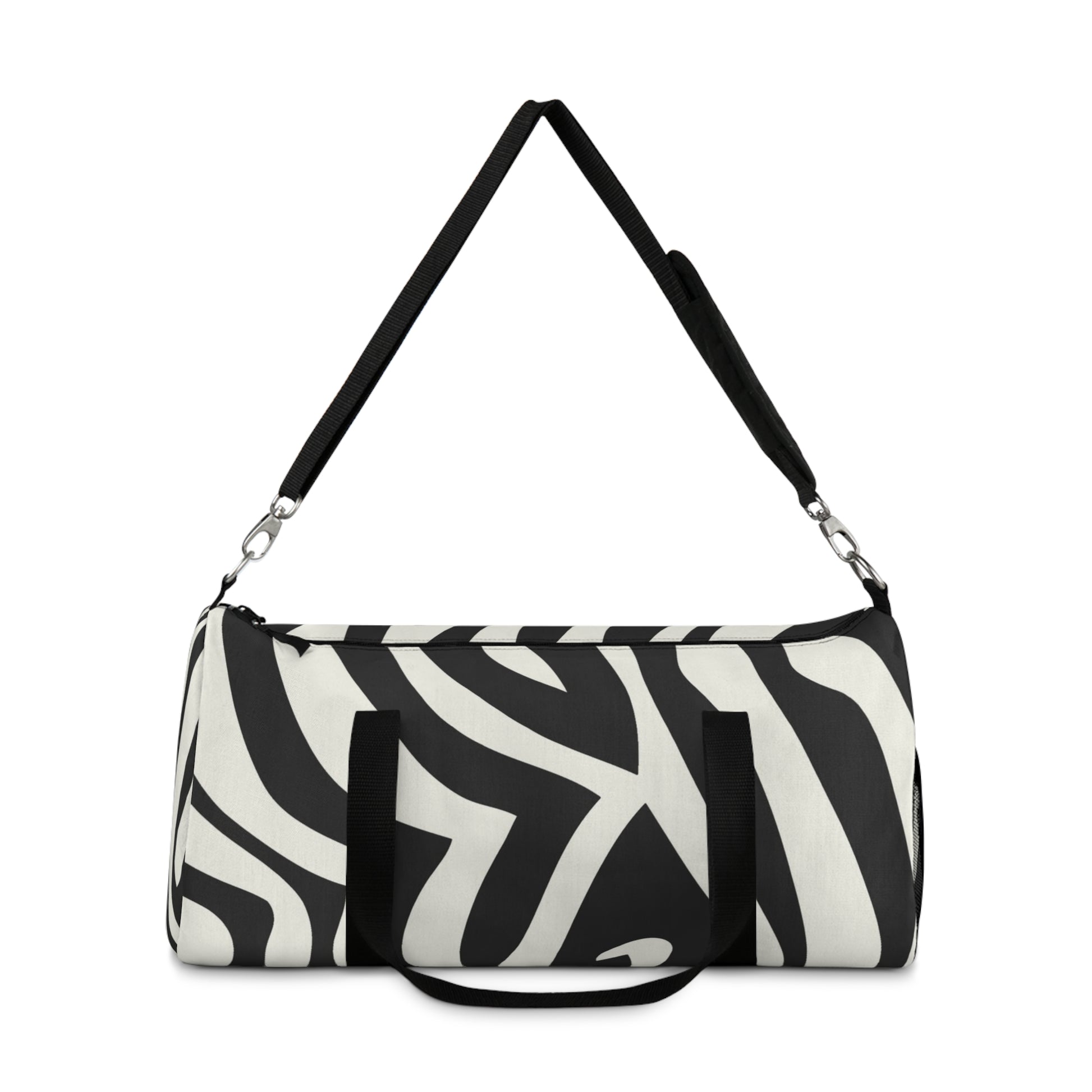 Melting Zebra Stripes Black and White Duffel Bag, Artsulli - Art is Long, Life is Short, Bags, , , , , , , 