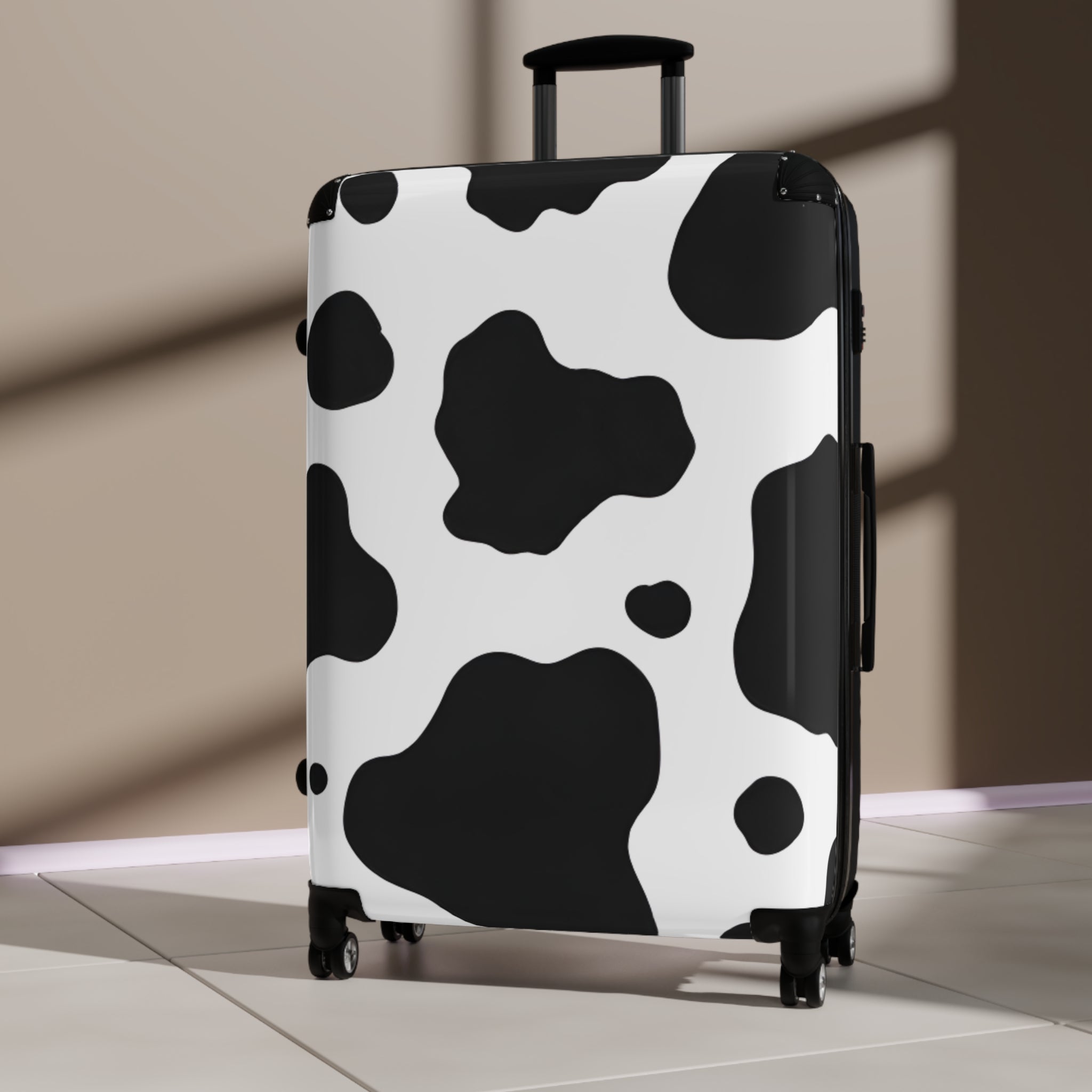 Cow Print Focus Suitcase, Artsulli - Art is Long, Life is Short, Bags, , , , , , , 