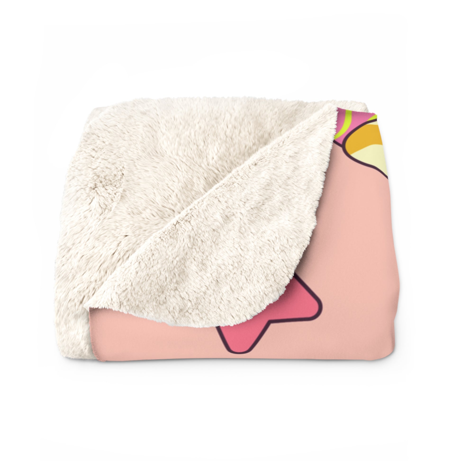 Trippy Spaceships Pink Sherpa Fleece Blanket, Artsulli - Art is Long, Life is Short, Home Decor, , , , , , , 