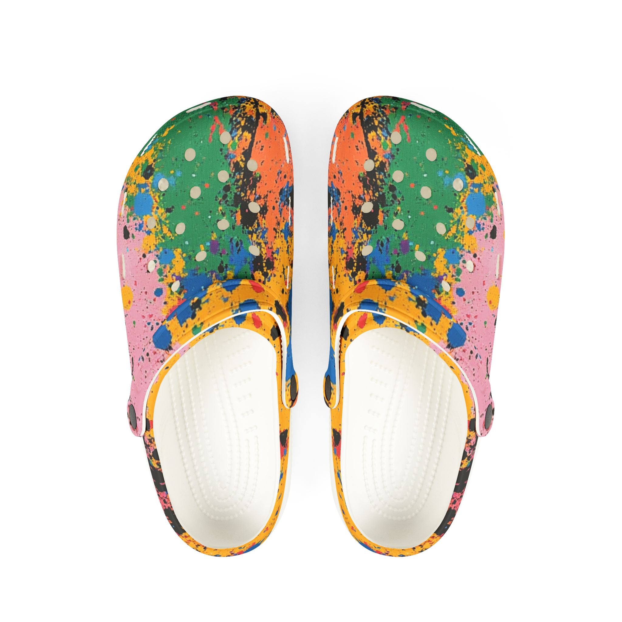 The Colors Of Paint Splatter EVA Foam Rubber Shoes (AOP), Artsulli - Art is Long, Life is Short, Shoes, Size, US 6 (Women's), Color, White, , , 12468621316428