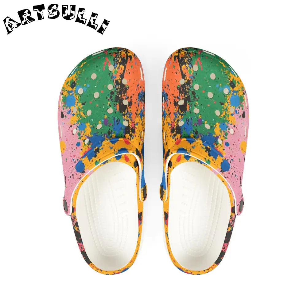 JAKKOUTTHEBXX The Colors Of Paint Splatter EVA Foam Rubber Shoes