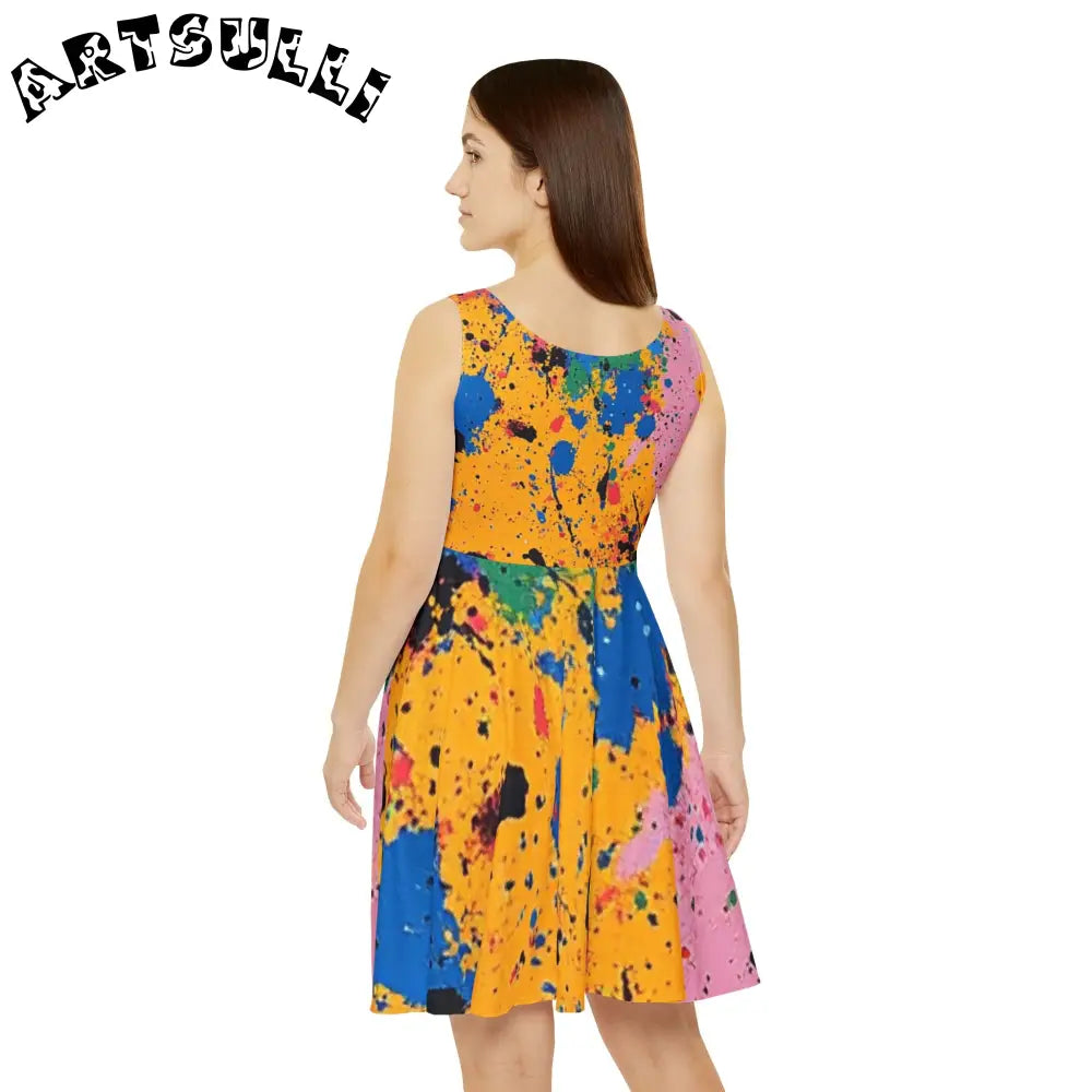 JAKKOUTTHEBXX The Colors Of Paint Splatter Women’s Skater Dress