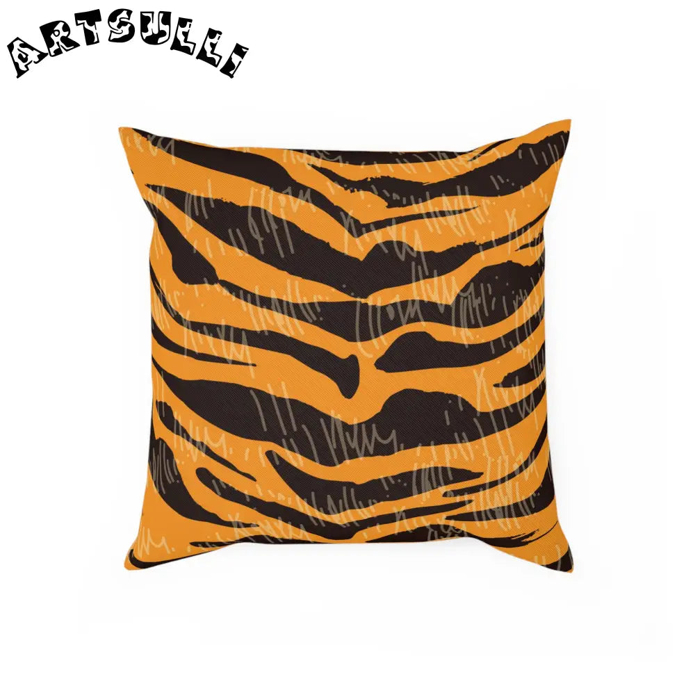 JAKKOUTTHEBXX Tiger Scratches Orange & Black Cushion JAKKOUTTHEBXX