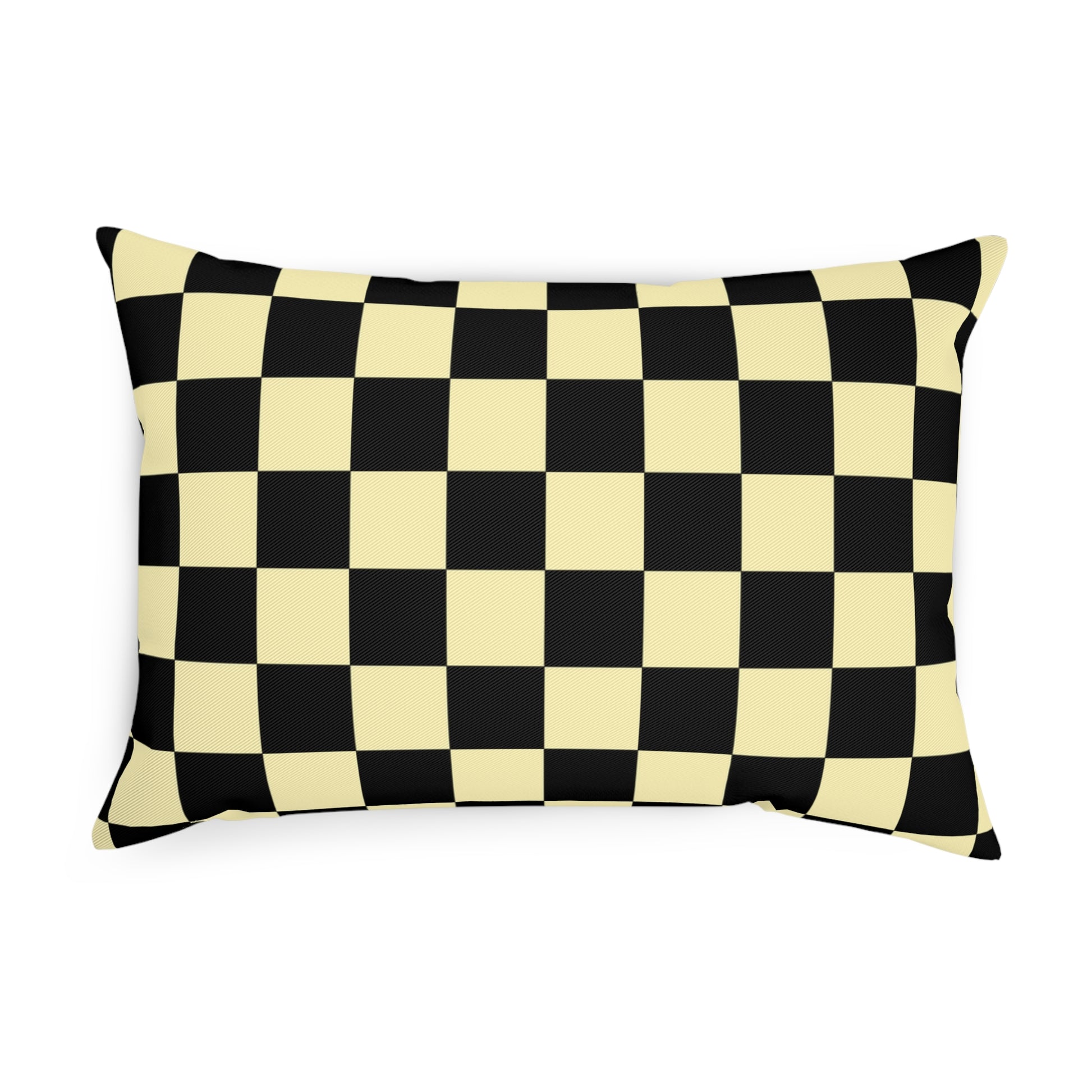 Checkerboard Black and Yellow Cushion, Artsulli - Art is Long, Life is Short, Home Decor, , , , , , , 