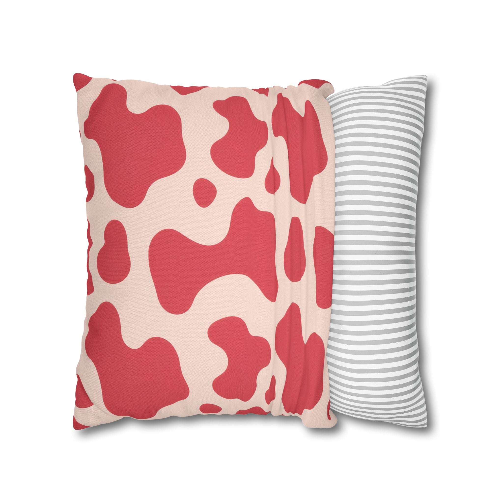 Red Jungle Cow Spun Polyester Square Pillowcase, Artsulli - Art is Long, Life is Short, Home Decor, , , , , , , 