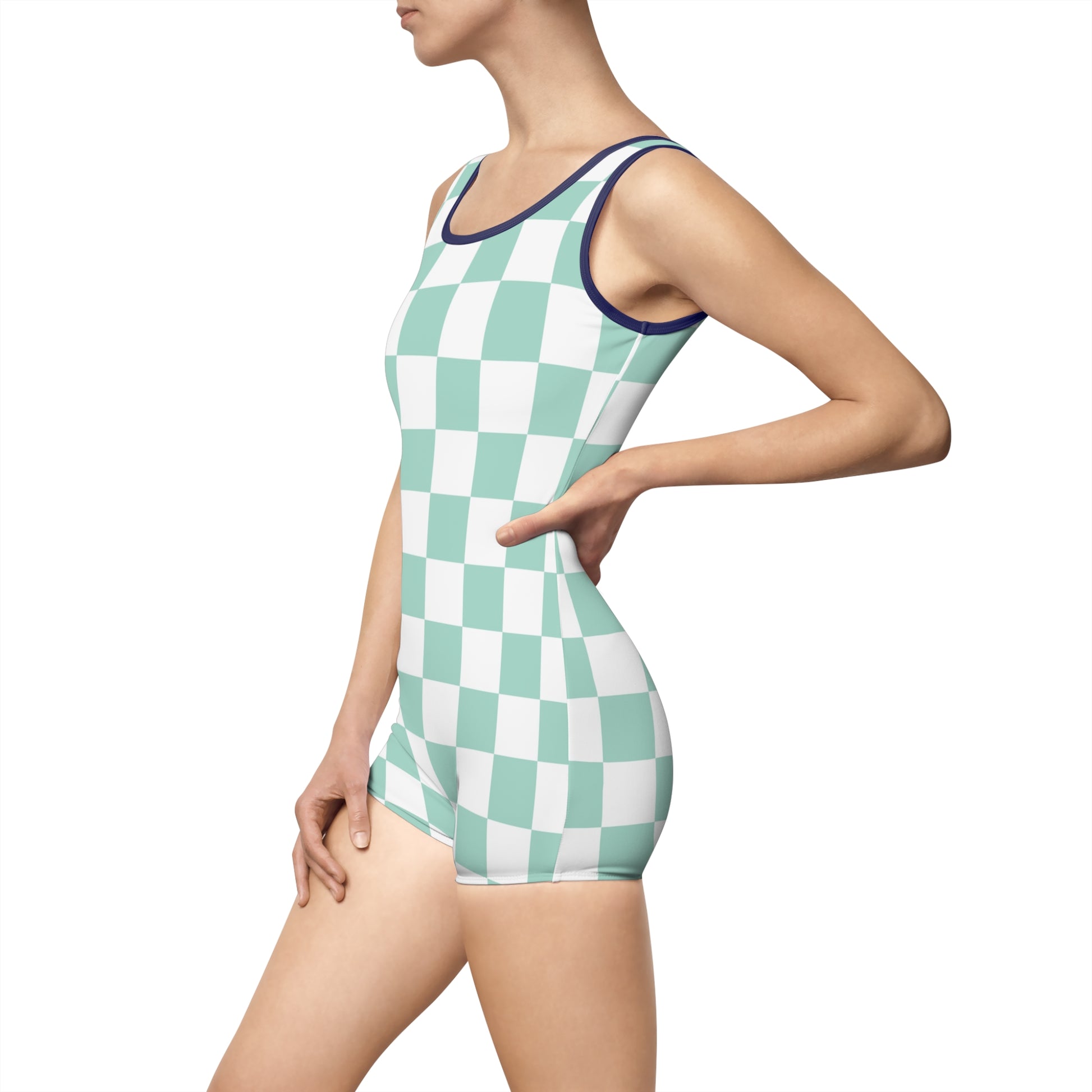 Chessboard Women's Vintage Swimsuit (AOP), Artsulli - Art is Long, Life is Short, All Over Prints, , , , , , , 