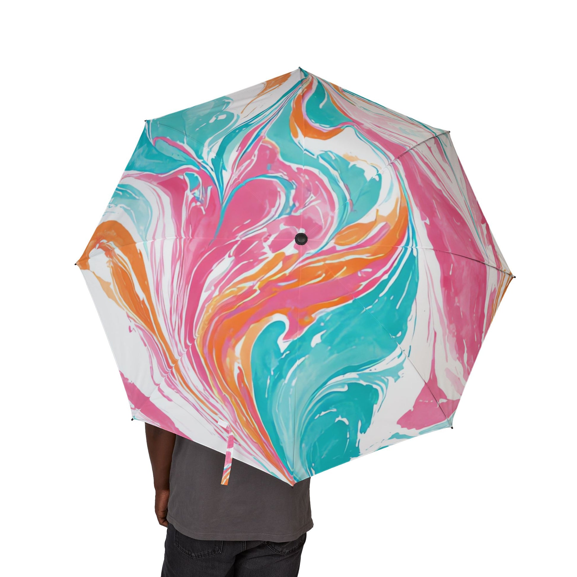 Liquid Pastel Spill Multi-Color Semi-Automatic Foldable Umbrella, Artsulli - Art is Long, Life is Short, Accessories, , , , , , , 