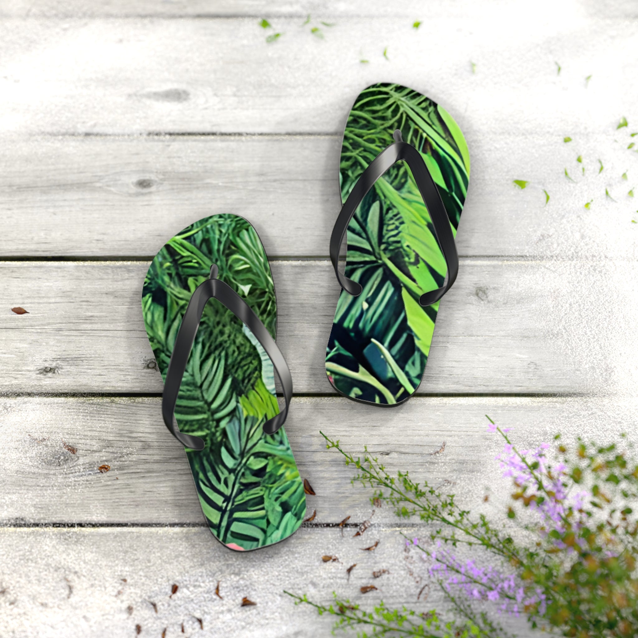 Jungle Zebra Art Flip Flops, Artsulli - Art is Long, Life is Short, Shoes, , , , , , , 