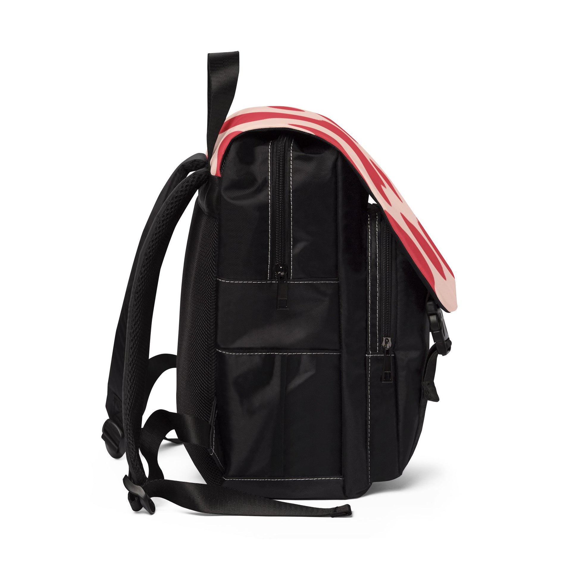 Red Jungle Cow Unisex Casual Shoulder Backpack, Artsulli - Art is Long, Life is Short, Bags, , , , , , , 