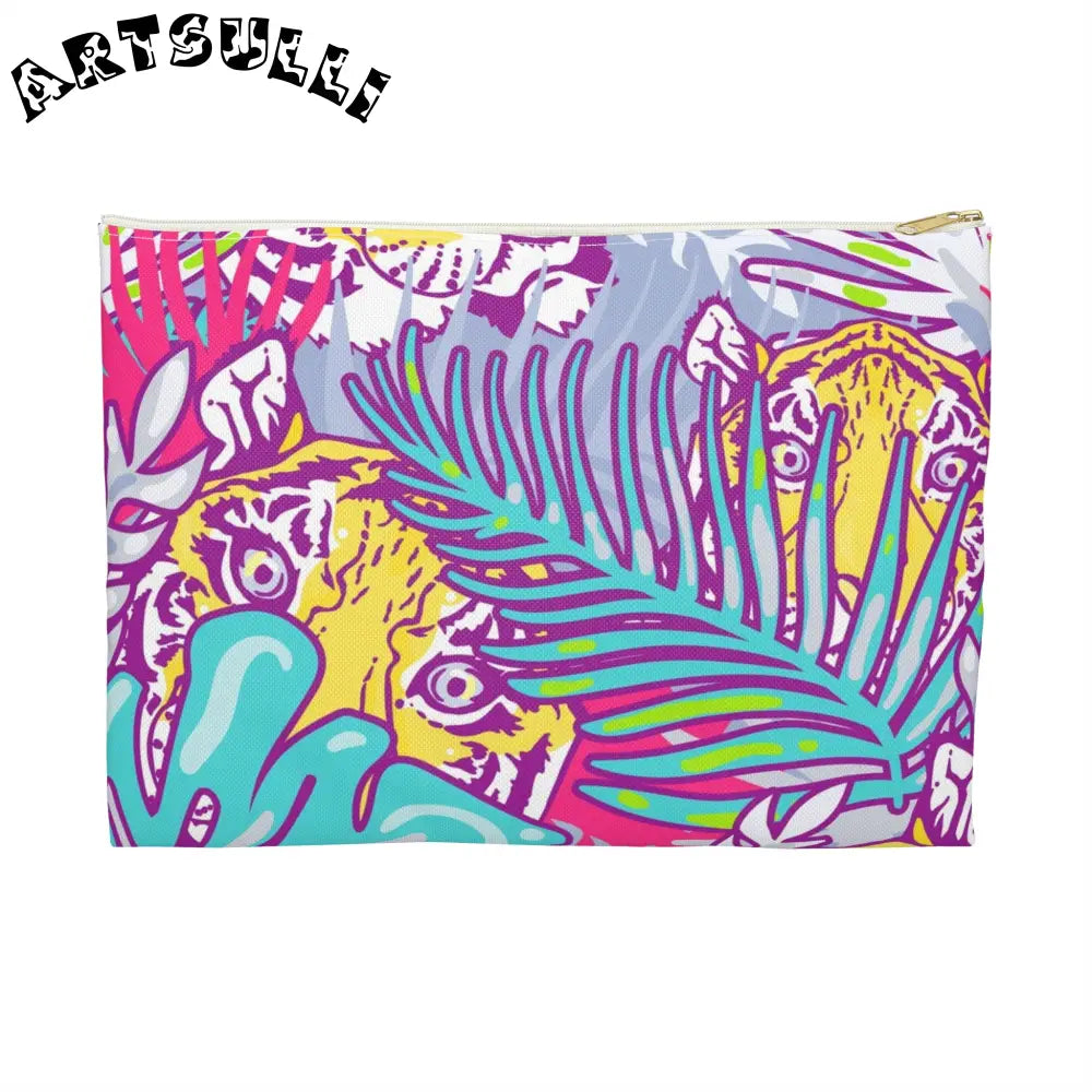JAKKOUTTHEBXX Tropical Floral Tigers Torquise and Purple Accessory