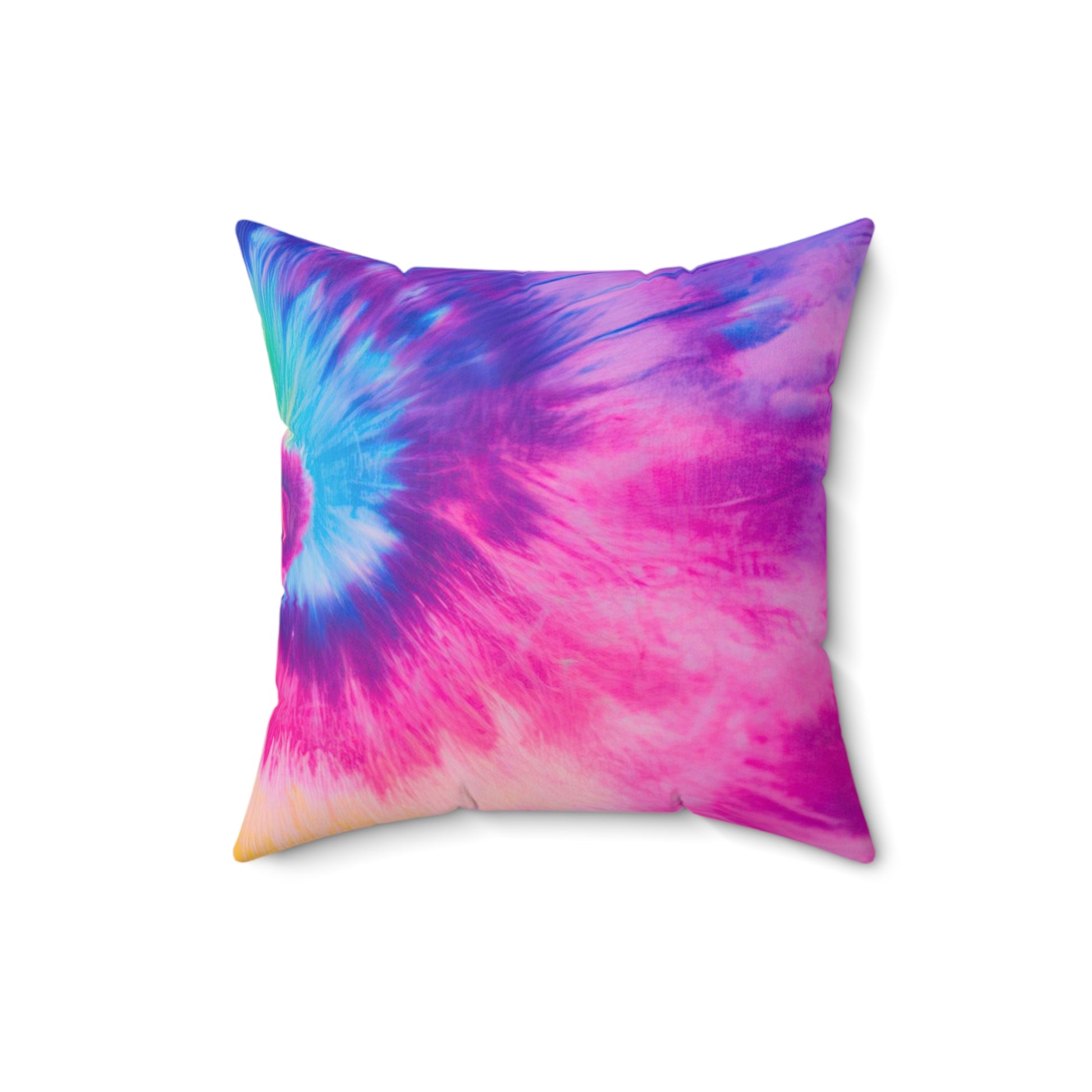 Psychedelic Tie Dye Spun Polyester Square Pillow, Artsulli - Art is Long, Life is Short, Home Decor, , , , , , , 