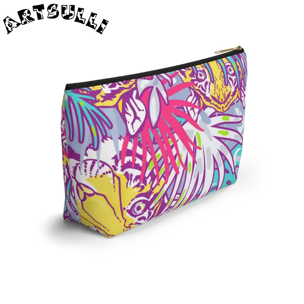 JAKKOUTTHEBXX Tropical Floral Tigers Torquise and Purple Accessory