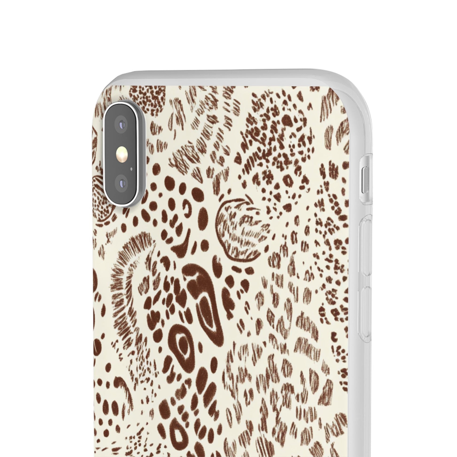 Brown Animal Print Flexi Case, Artsulli - Art is Long, Life is Short, Phone Case, , , , , , , 