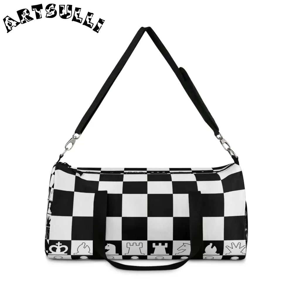 JAKKOUTTHEBXX Checkered Chess Piece Duffel Bag 2025
