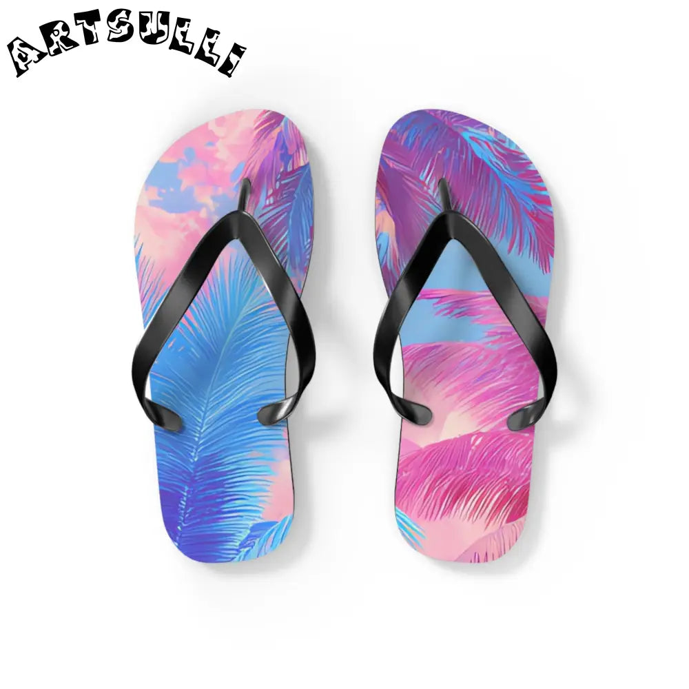 JAKKOUTTHEBXX Ethereal Pastel Palms Flip Flops JAKKOUTTHEBXX