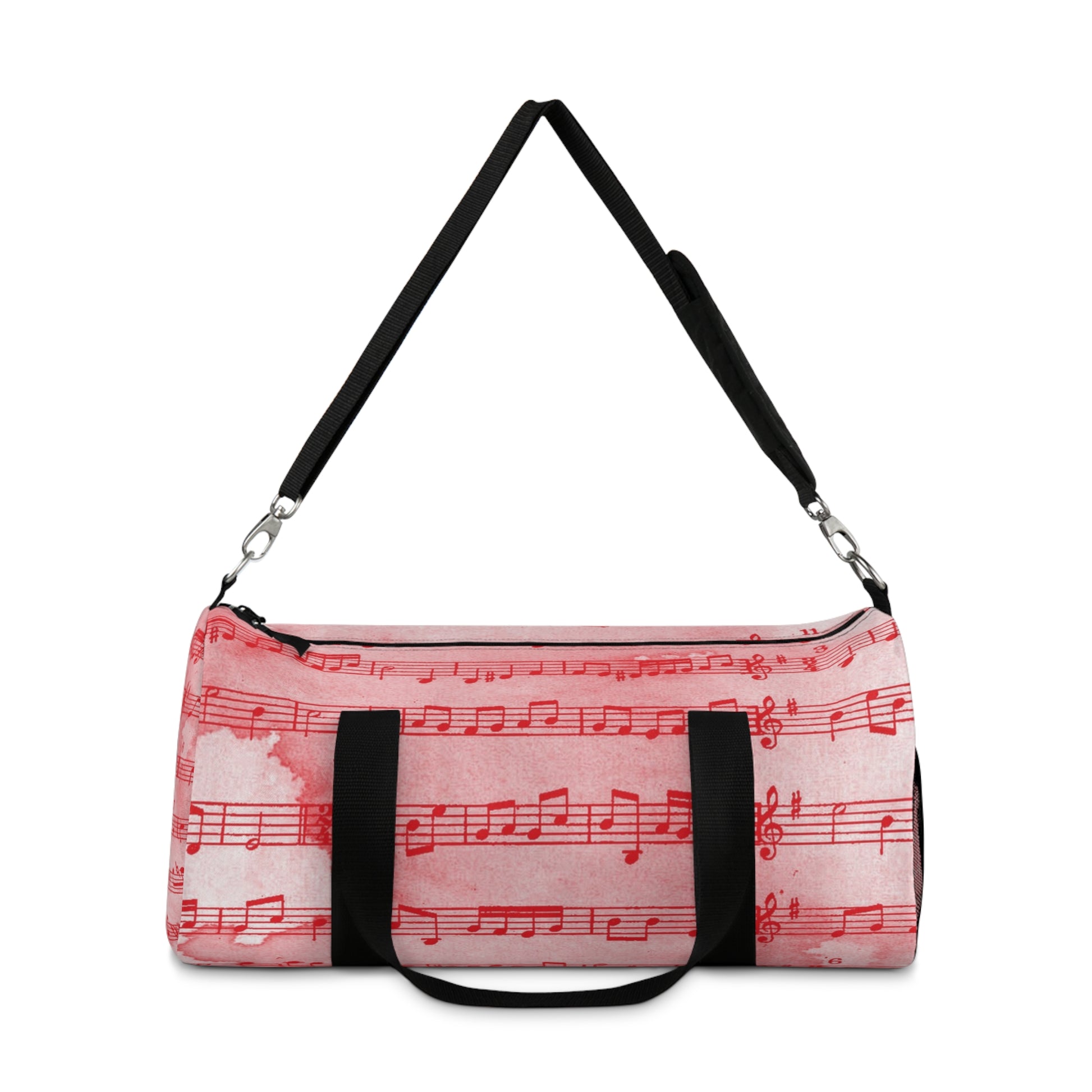 Drip Spill Type Beat Sheet Music Red Duffel Bag, Artsulli - Art is Long, Life is Short, Bags, , , , , , , 