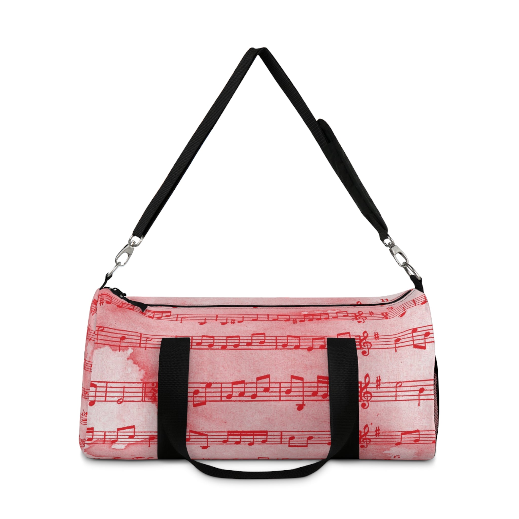 Drip Spill Type Beat Sheet Music Red Duffel Bag, Artsulli - Art is Long, Life is Short, Bags, , , , , , , 