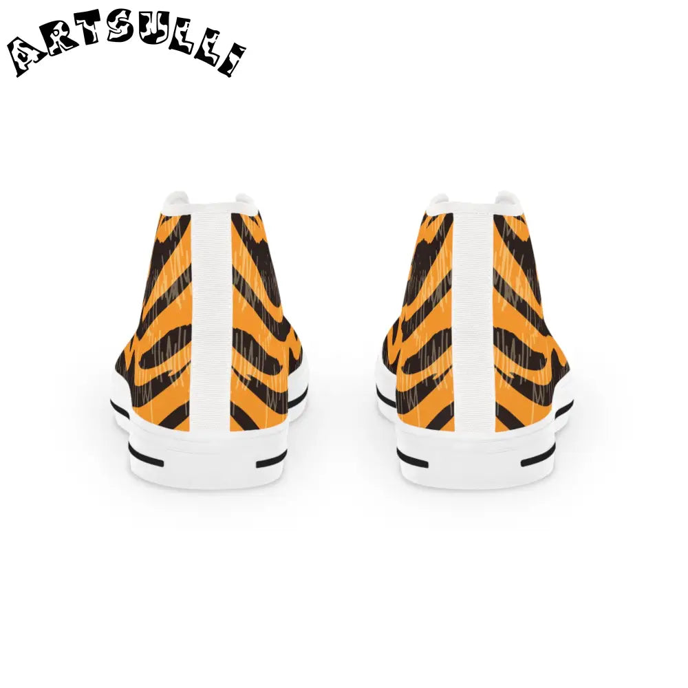 JAKKOUTTHEBXX Tiger Scratches Orange and Black Men’s High Top