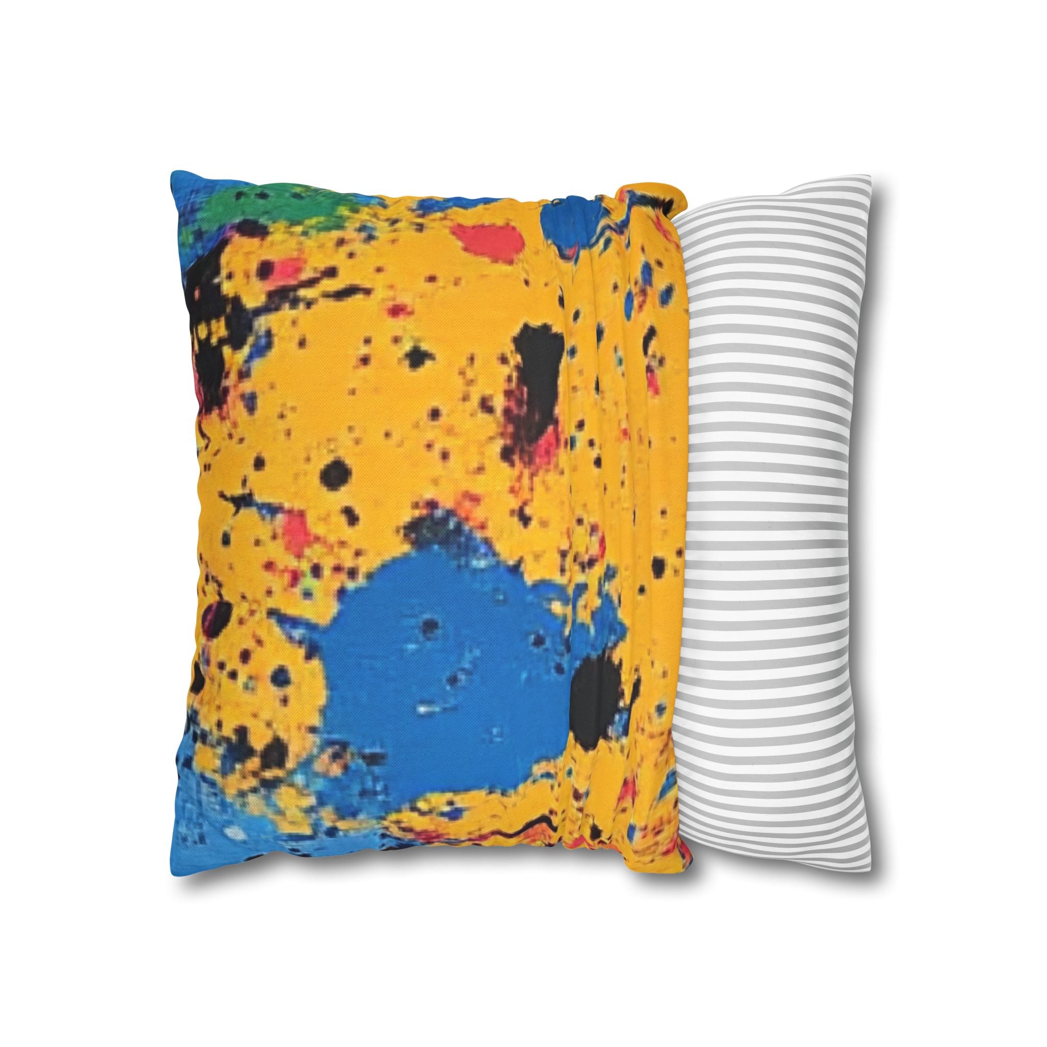 The Colors Of Paint Splatter Spun Polyester Square Pillowcase, Artsulli - Art is Long, Life is Short, Home Decor, , , , , , , 