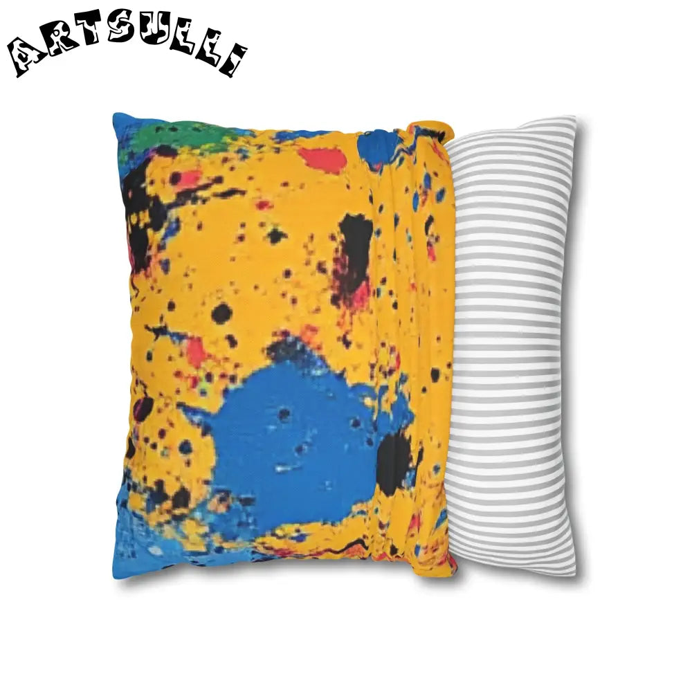 JAKKOUTTHEBXX The Colors Of Paint Splatter Spun Polyester Square